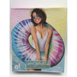 Spiral Splash Tube Inflatable Pool Float Tie-Dye Design 42x42x13 Inches For Ages
